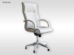 Fotoliu prezidential Hermes, ergonomic, pivotant, alb #AboutOfficeFurniture