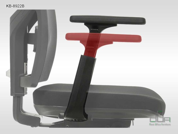 Scaun rotativ de birou, pivotant KB-8922B Negru detalii reglaje #AboutOfficeFurniture