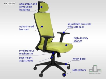 Scaun de birou rotativ, ergonomic, pivotant, negru HG-0004F #AboutOfficeFurniture