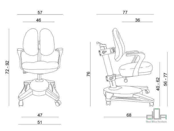 Scaun ergonomic copii PADDY #AboutOfficeFurniture