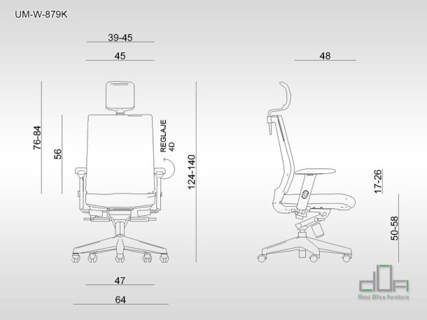 Scaun ergonomic NEZ UM-W-879K #AboutOfficeFurniture